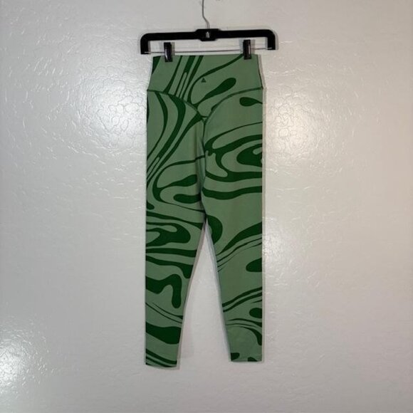 Vitality x Cosmopolitan Leggings Womens Small Green High Rise Abstract Yoga - Picture 3 of 9